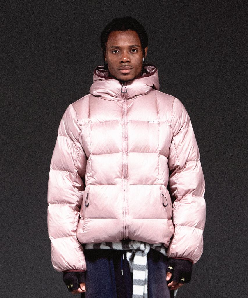 Thevinylhouse Hooded Duck Down Jacket Pink