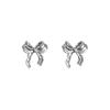 European American Simple Bow Stud Earrings: Chic, High-Class, Versatile Design