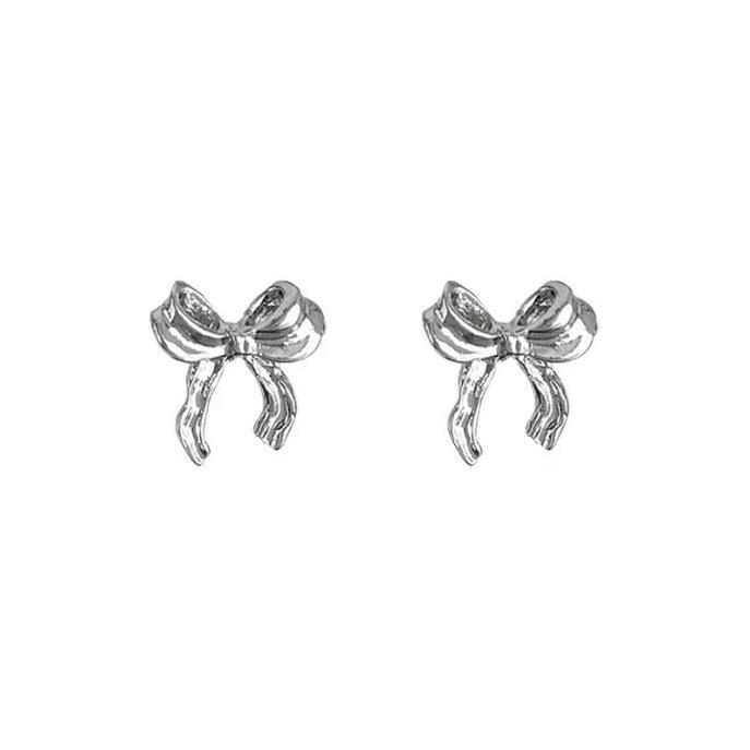 European American Simple Bow Stud Earrings: Chic, High-Class, Versatile Design