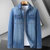 Chemise rétro à deux poches et manches longues pour homme, chemise décontractée en jean ample, grande taille, polyvalente pour le printemps et l'automne