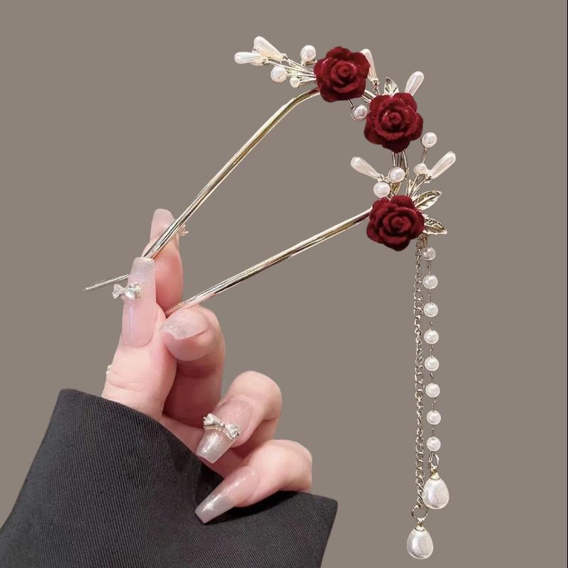 Elegant U-shaped Tassel Hairpin: Versatile Ancient Style Accessory for Updos