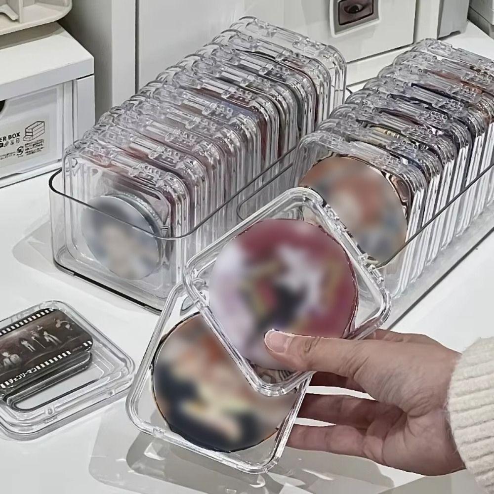 Multi-functional Press-On Nail Display Case Dust-proof Badge Storage Box  Collectible