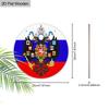 2pcs Victory Day In Russia Wooden Sign with Golden Double Headed Eagle Pattern, Round Sign for Front Door, Wall Decor, Ideal Gift for Friend & Family