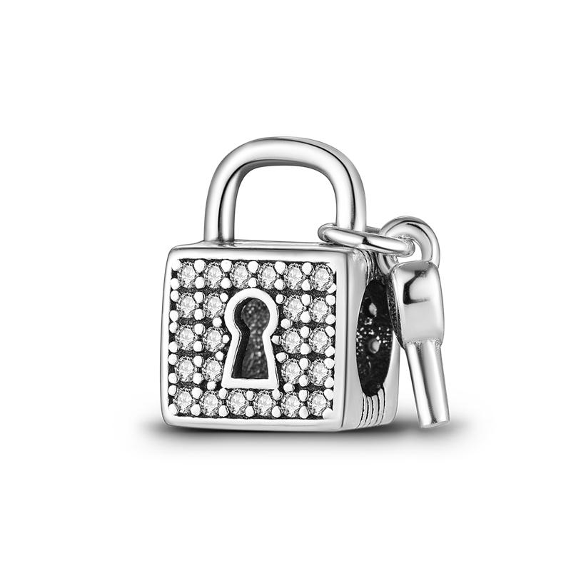 

Подвески с ключами и замками для любви, бусины, подходят для оригинального брендового браслета, сделай сам, ювелирные изделия, подарок для жены, любовника