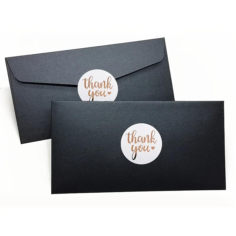 Golden Foil Wedding Thank-you Stickers - White Paper Labels for Gift Packaging