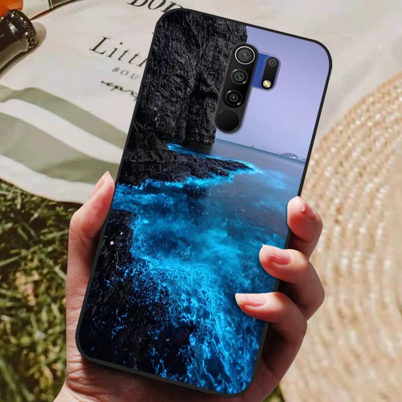 Für Xiaomi Redmi 9 Hülle Katze Blume Wolf Cover Silikonhülle Für Redmi 9 redmi9 Cover Bumper 6.53" Stoßfeste Handy Coque Hülle