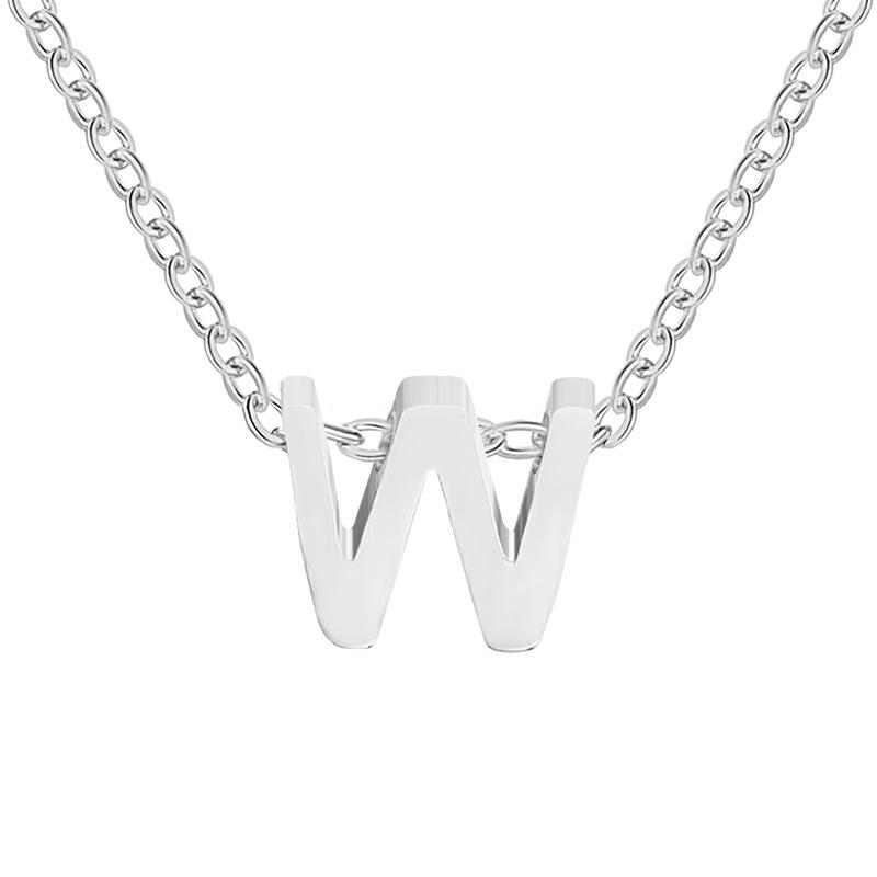 eManco Gold-Plated Stainless Steel Letter Necklace with European & American Pendant