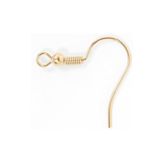 [Surgical Stainless Steel 316] Earring Hooks Gold 100 Pieces with Spring Type A Handmade Metal Allergy Prevention Accessory Parts