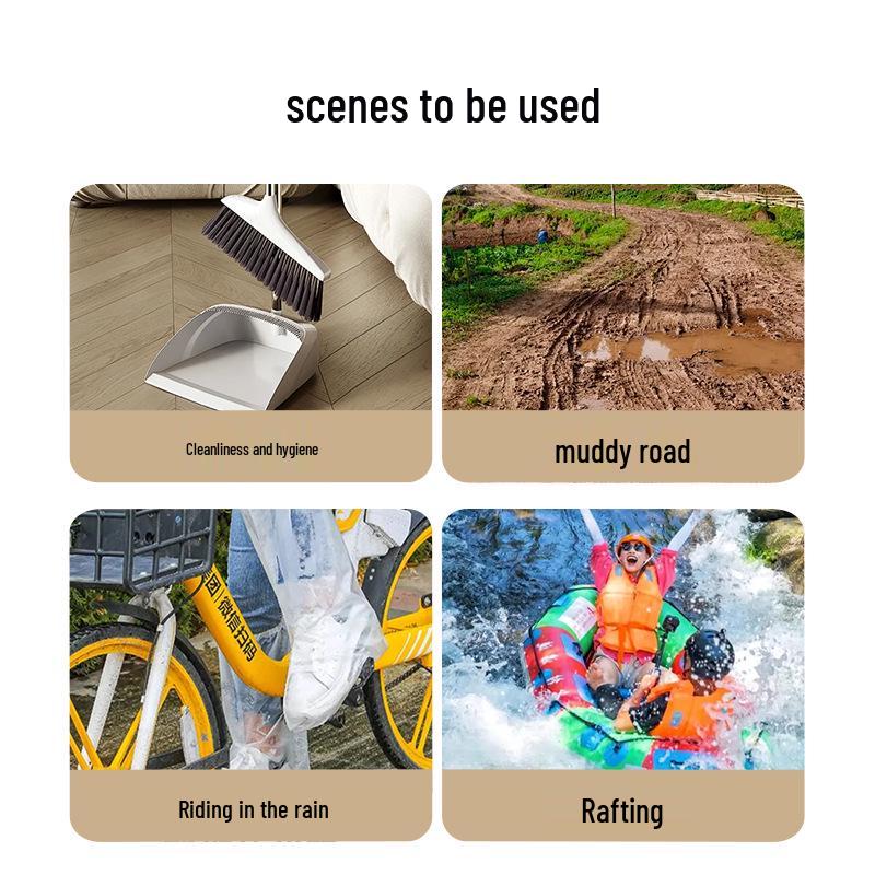 Waterproof Non-Slip Disposable Rain Shoe Covers: Outdoor Travel High-Top PE Overshoes