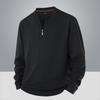 Men Long Sleeve Crew Neck Half Zip Loose Fit Casual Sweatshirt