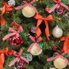 Christmas Ball Foam Fabric Covered Ornament Tree Hanging Decoration Window Display Prop
