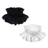 Detachable Fake Collar Black White Solid Color Decorative Collar Cotton Ruffled Neck Lace False Collar Women's Fashion
