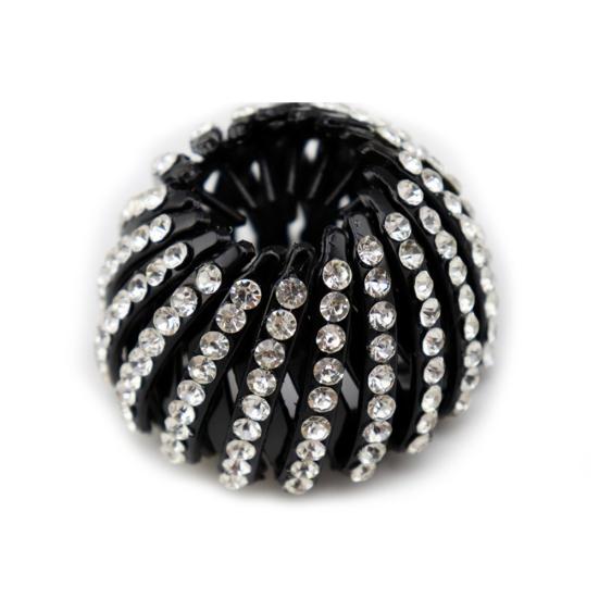 

Bird Nest Rhinestone Expanding Tail Hair Bun Holder Grip Claw Hair Accessory L білий