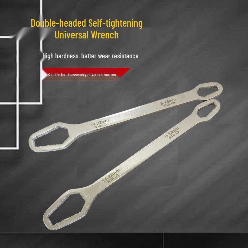Plum Blossom Double-Ended Self-Tightening Adjustable Wrench, 8-22mm, Multi-Purpose Special Shape