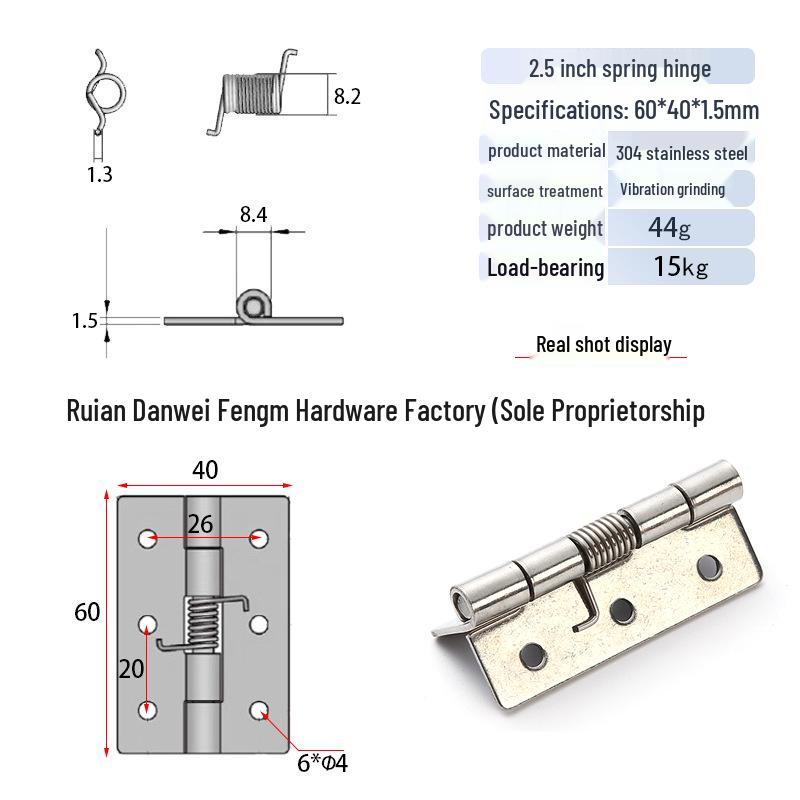 2.5  Self-Closing 304 Stainless Steel Spring Hinge for Doors & Windows