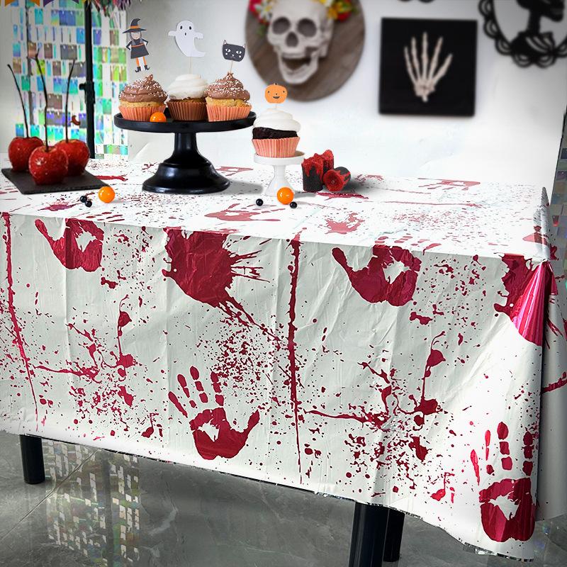 New Halloween Pumpkin Waterproof Tablecloth Creative Skull Spider Series Halloween Party Decoration Table Cloth Kitchen Tool