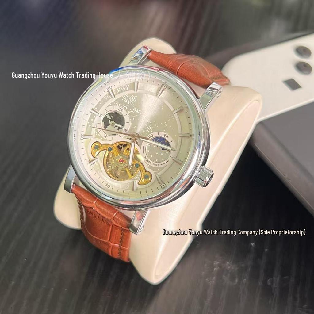 Orologio Meccanico Tourbillon da Uomo Fiume Stellato Fase Lunare - Completamente Automatico, Bestseller Transfrontaliero