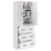 Cabinet Set 2 Pcs High Gloss White 66 X 34.5 X 87 Cm Particleboard