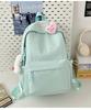 School bag letter simple Mori backpack ins style casual versatile commuter college student school bag large capacity solid color backpack