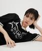 WAIKEI Star Logo Collar Jersey Short Sleeve T-Shirt Black