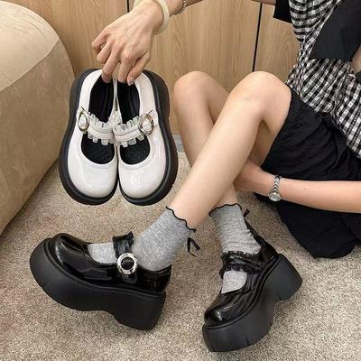 Jk saia versátil sapatos Mary Jane de um só tom boca rasa japonesa estilo britânico plataforma sapatos pequenos de couro femininos outono 2025 novo