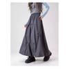 Coffee Brown High Waist Floral Skirt Autumn A Line Flared Pleated Midi Skirt Elegant Fashion Women