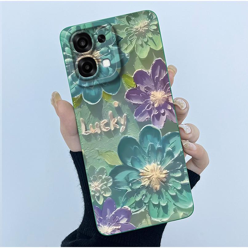 For Oppo A6 Pro 5G 4G Case Fashion Simplicity Oil Painting Floral Silicone Soft Phone Casing New Design Shockproof Back Cover