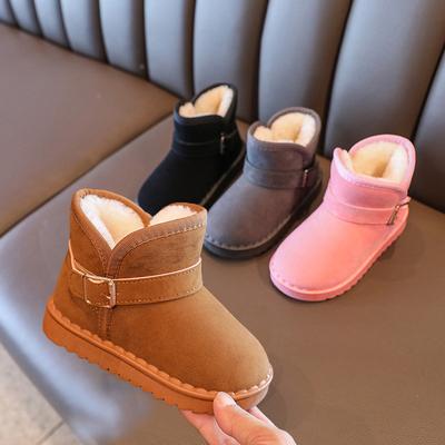 Winter Children's Fleece-Lined Thick Snow Boots Non-Slip Soft Bottom Snow Boots