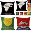Kissenbezug aus Baumwolle und Leinen mit Game of Thrones-Motiv für Winterdeko Sofa Zuhause Auto