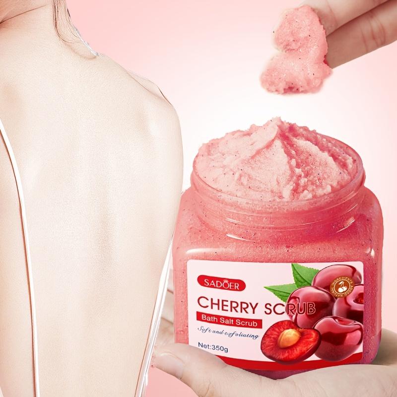 350g SADDER Kirsch Badesalz Peeling - Hypoallergenes Feuchtigkeitsspendendes Zuckerpeeling für Trockene & Fahle Haut, Tiefenreinigung der Poren, Unisex-Erwachsene