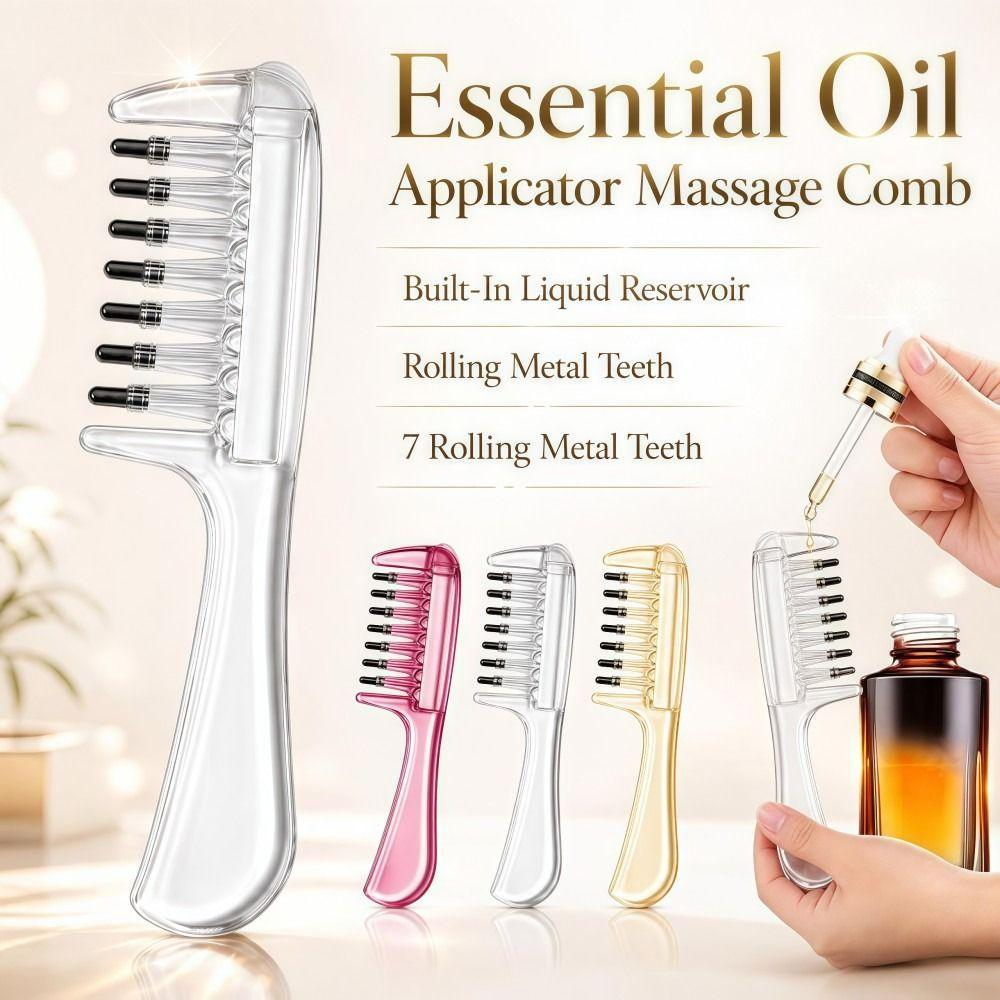 Transparent Scalp Liquid Applicator Comb Liquid Guiding Scalp Massager Comb Unisex