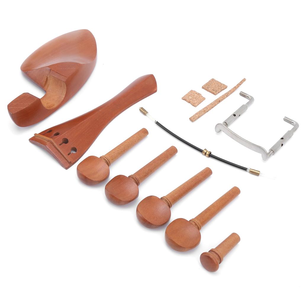 Violin Part Accessory Jujube Wood with ChinRest EndpinTailpieceTuning PegsGut for 44
