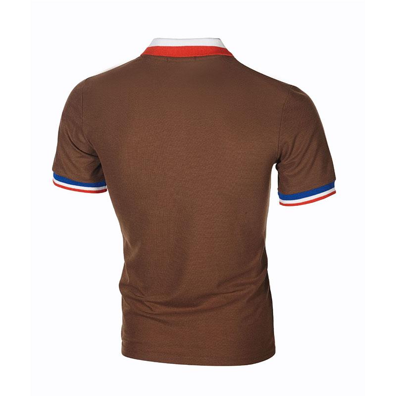 Summer Men's Simple Rib Color Block Casual Men's Lapel Short-sleeved Polo Shirt