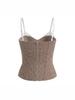 Retro Spicy Girl Off-Shoulder Fishbone Camisole: Women's Strapless Waist-Cinching Spliced Two-Piece Vest