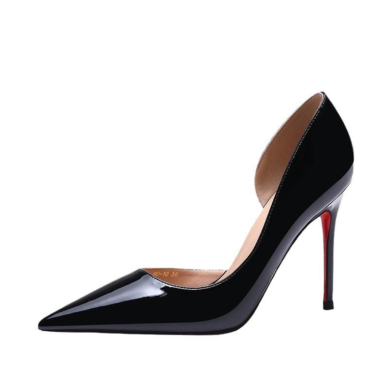 2025 New Versatile Pointed Toe Stiletto High Heels – Sexy, Mature Style In Black or Nude with Red Sole
