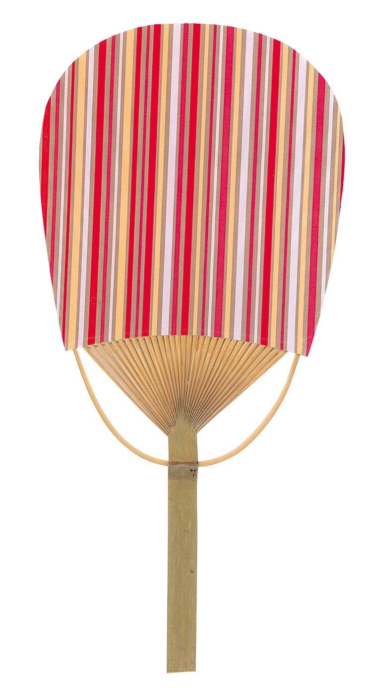 

Сикоку Утива х 38 Веер, Унисекс, Наклеенный бумагой, Овальный, В полоску, Персиковый, 17,5 персиковый