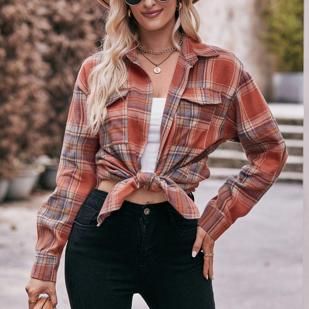 2023 Women's Oversize Plaid Shirt - Autumn/Winter European & American Casual Fashion