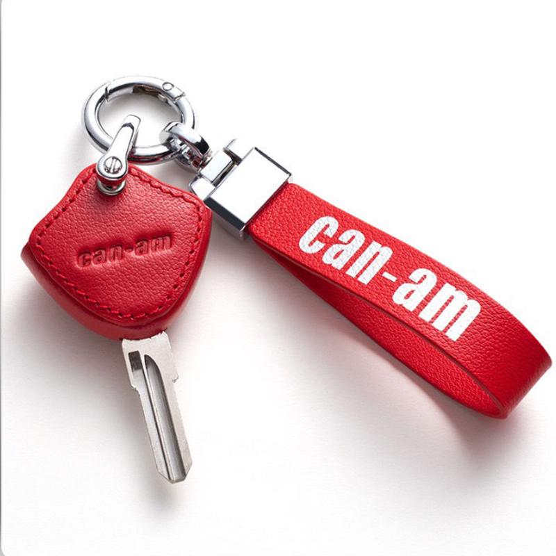 Genuine Leather For Bombardier Can-Am Can Am Motorcycle Key Case For Bombardier Motorbike Can-An Key Set Modification Key Cover