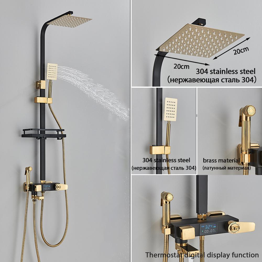 Thermostatic Digital Display Shower Faucet Set Shower Mxer Crane Shower Bath Faucet Bathtub Shower Mixer Taps Bidet Faucet