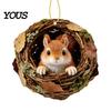 Fireplace Decorative Pieces Forest Animal Ornament, 2D Flat Woodland Acrylic Christmas Unique Gift for Friends Hanging Decoration Tree, Holiday