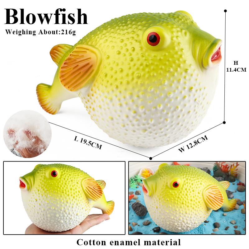 Oenux Ocean Animals Whale Shark Megalodon Crab Starfish Octopus Action Figures Soft Sea Life Model Educational Toy For Kids Gift