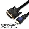Digital HDTV To DVI 24+1 Male To Male Video Cable for Crisp HD1080p Display On Monitors, Projectors, and TVs