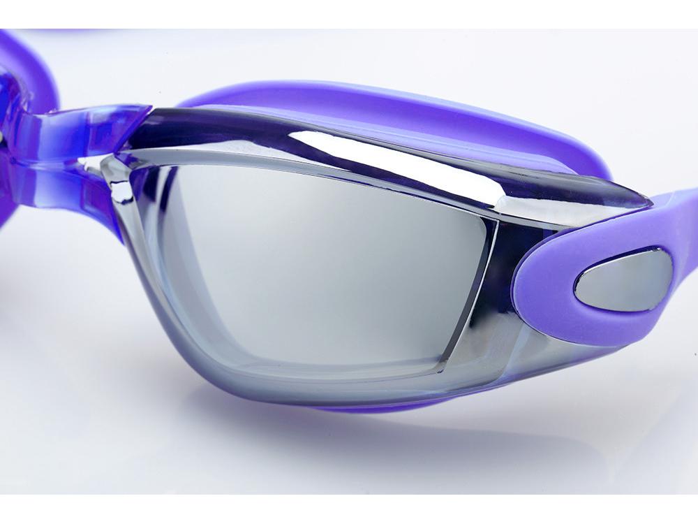 SBART High-Definition Flat Swimming Goggles with Large Electroplated Lenses & Earplugs - Waterproof & Anti-Fog, Unisex.