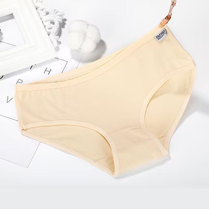 10Pc/Lot Young Girls Underwear  Teenager Panties Candy Color Underwear Simple Panties 35-45KG