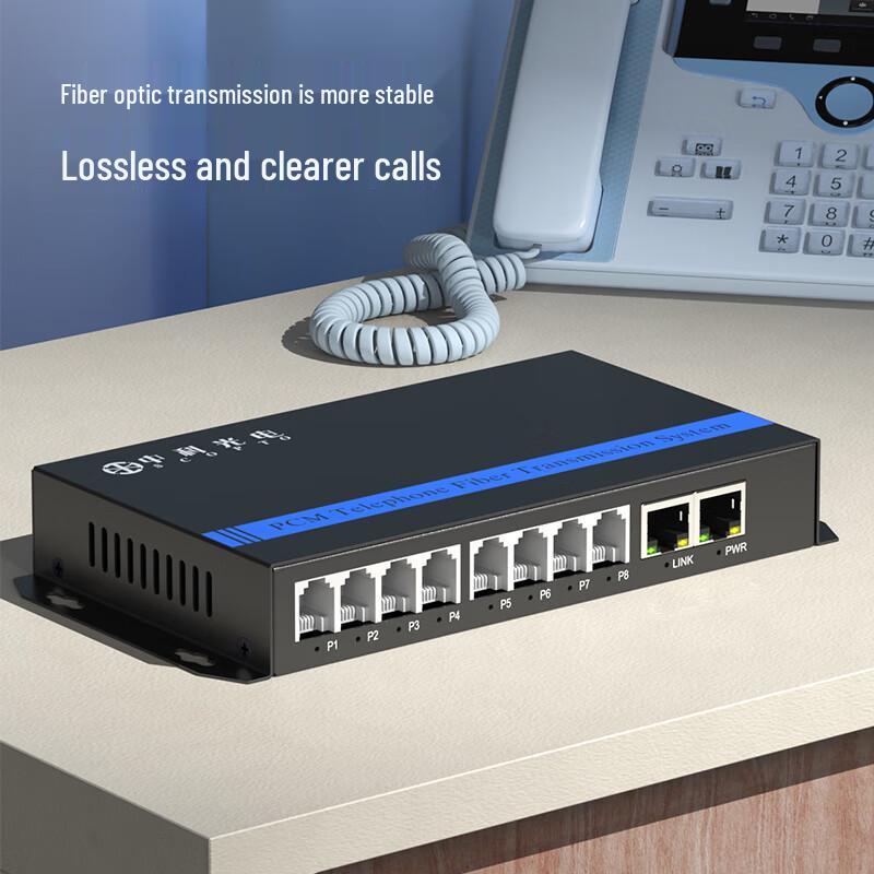 Zhongke Optoelectronics 8-Channel Telephone 2-Port Gigabit Fiber Optic Converter