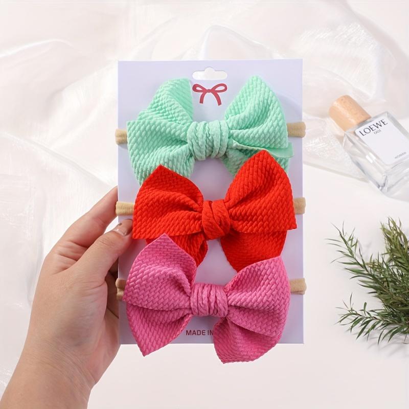 3 Stück Baby Mädchen Schleifen Stirnband Neugeborenes Baumwolle Haarband Accessoire Kinder Haarband Outdoor Kleinkind Kinder Kopfwickel Haarschmuck