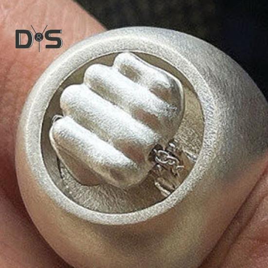 Middle Finger Popping-up Ring Rotating Middle Finger Ring Retro Personality Niche Stress Relief Ring Christmas Prank Middle Finger Gift for