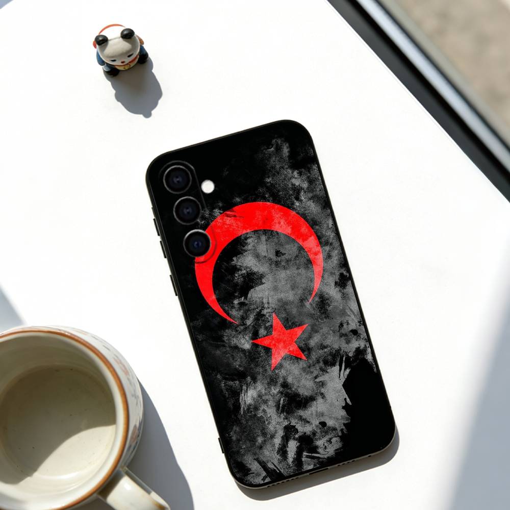 

Turk Wolf Turkey Flag Phone Case Black Silicone Soft For Samsung Galaxy A73,A72,A71,A70,A53,A52,A51 Samsung a71 5g