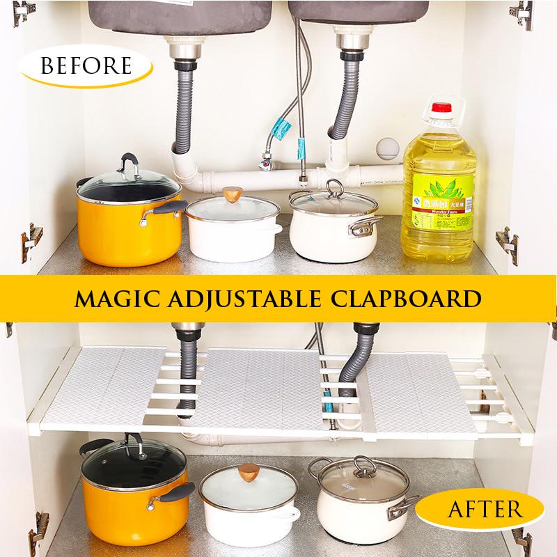 Adjustable Closet Organizer Storage Shelf Wall Mounted Kitchen Rack Wardrobe Shelves Cabinet Holders