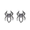 Halloween Gothic Retro Punk Spider Zircon Stud Earrings for Women Fashion Design Black Zircon Earrings Party Jewelry Wholesale